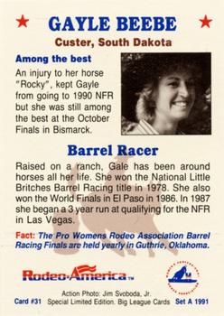 1991 Rodeo America Set A #31 Gayle Beebe Back